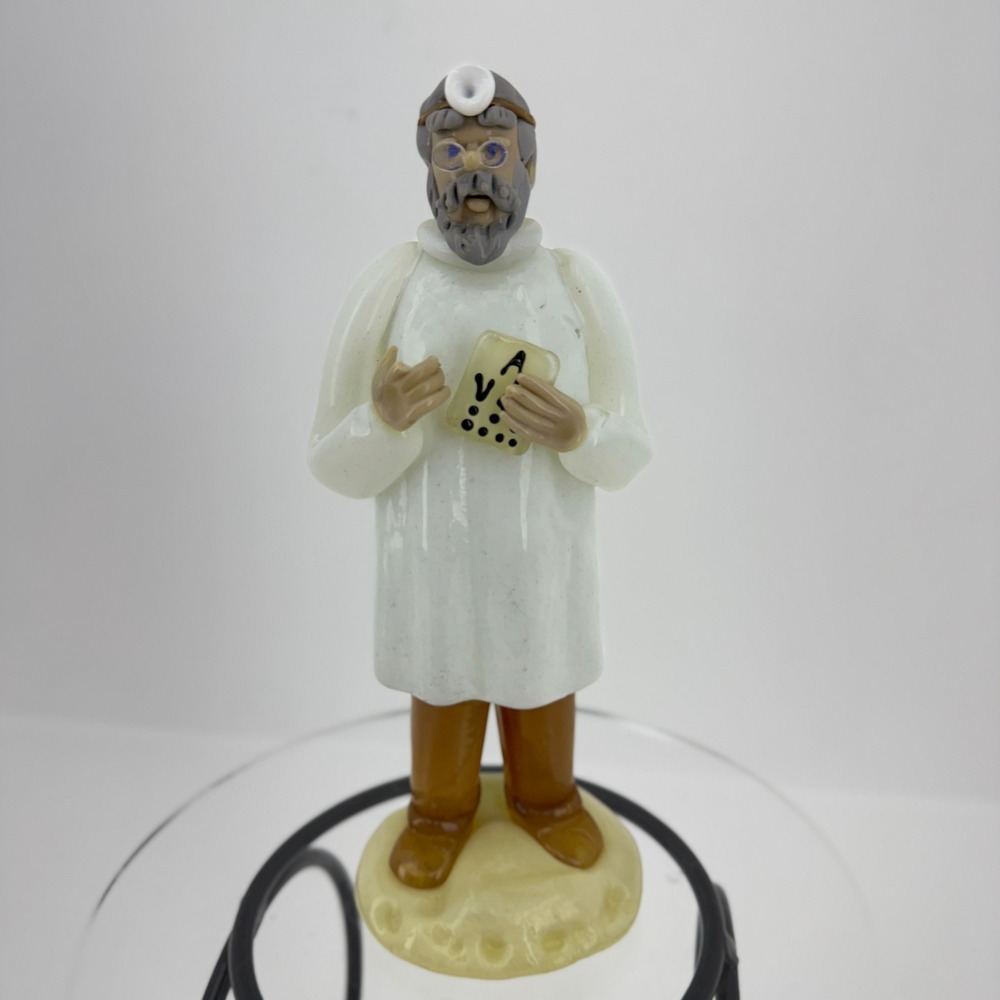 Vintage Bohemian Zelezny Brad Skin Eye Doctor Optometrist Czech Glass Figurine